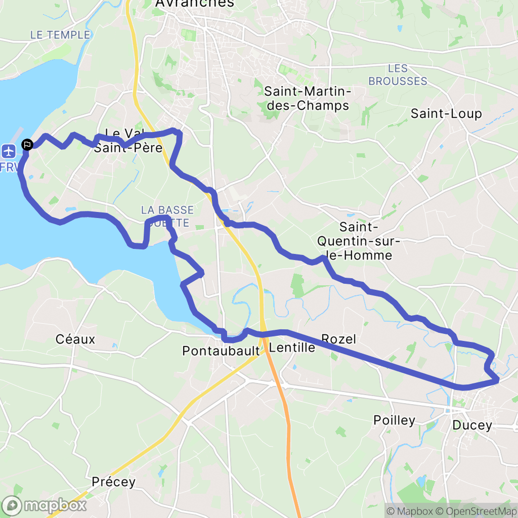 Le Val-Saint-Père : carte du parcours de randonnée - France