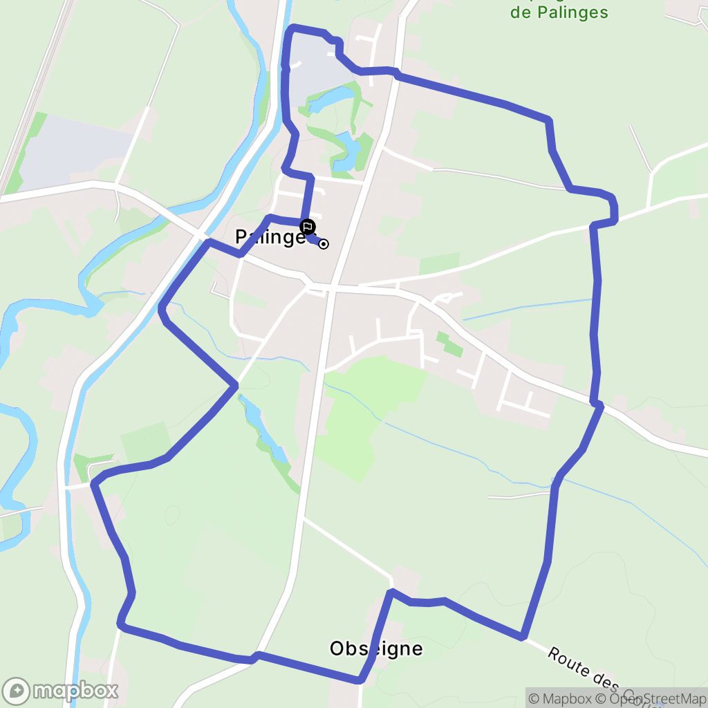 Palinges : carte du parcours de randonnée - France