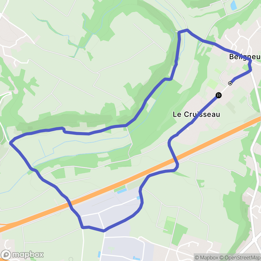 Béligneux : carte du parcours de randonnée - France
