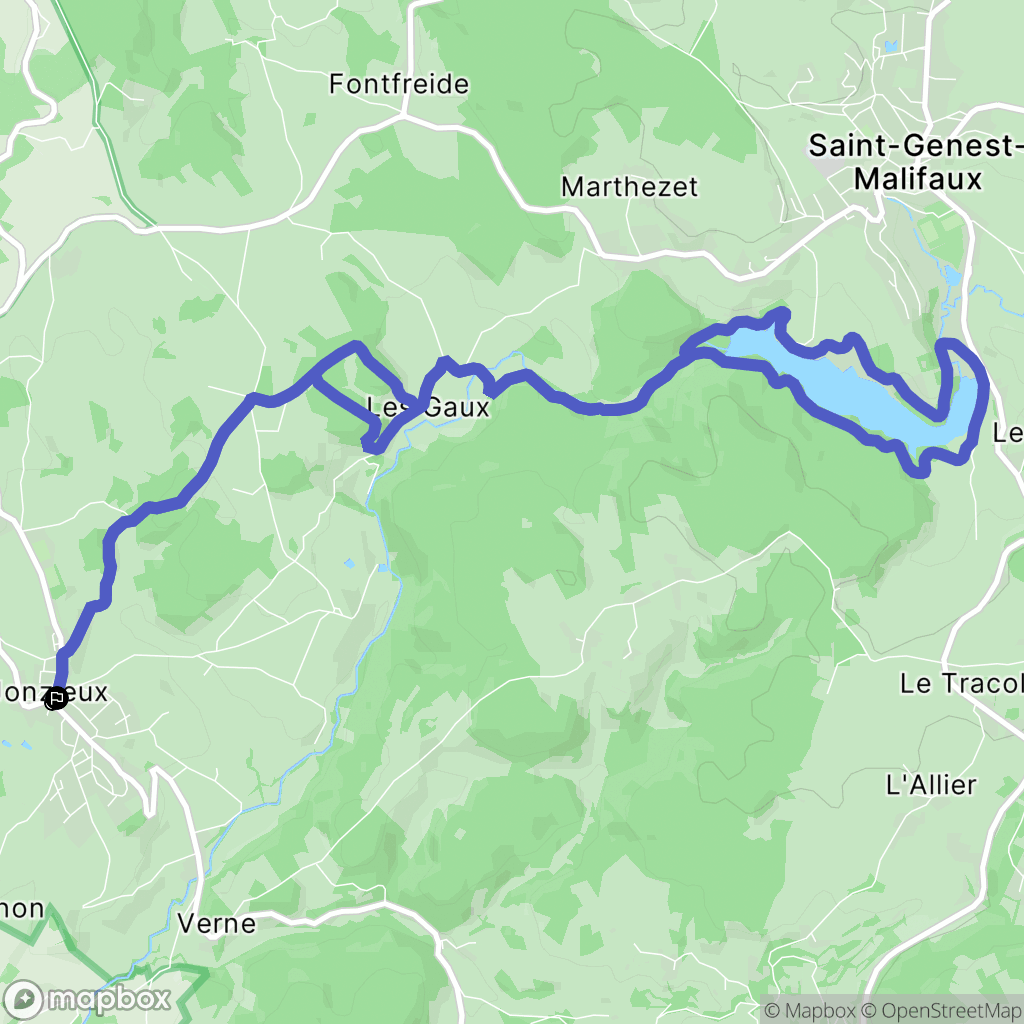 Jonzieux : carte du parcours de randonnée - France