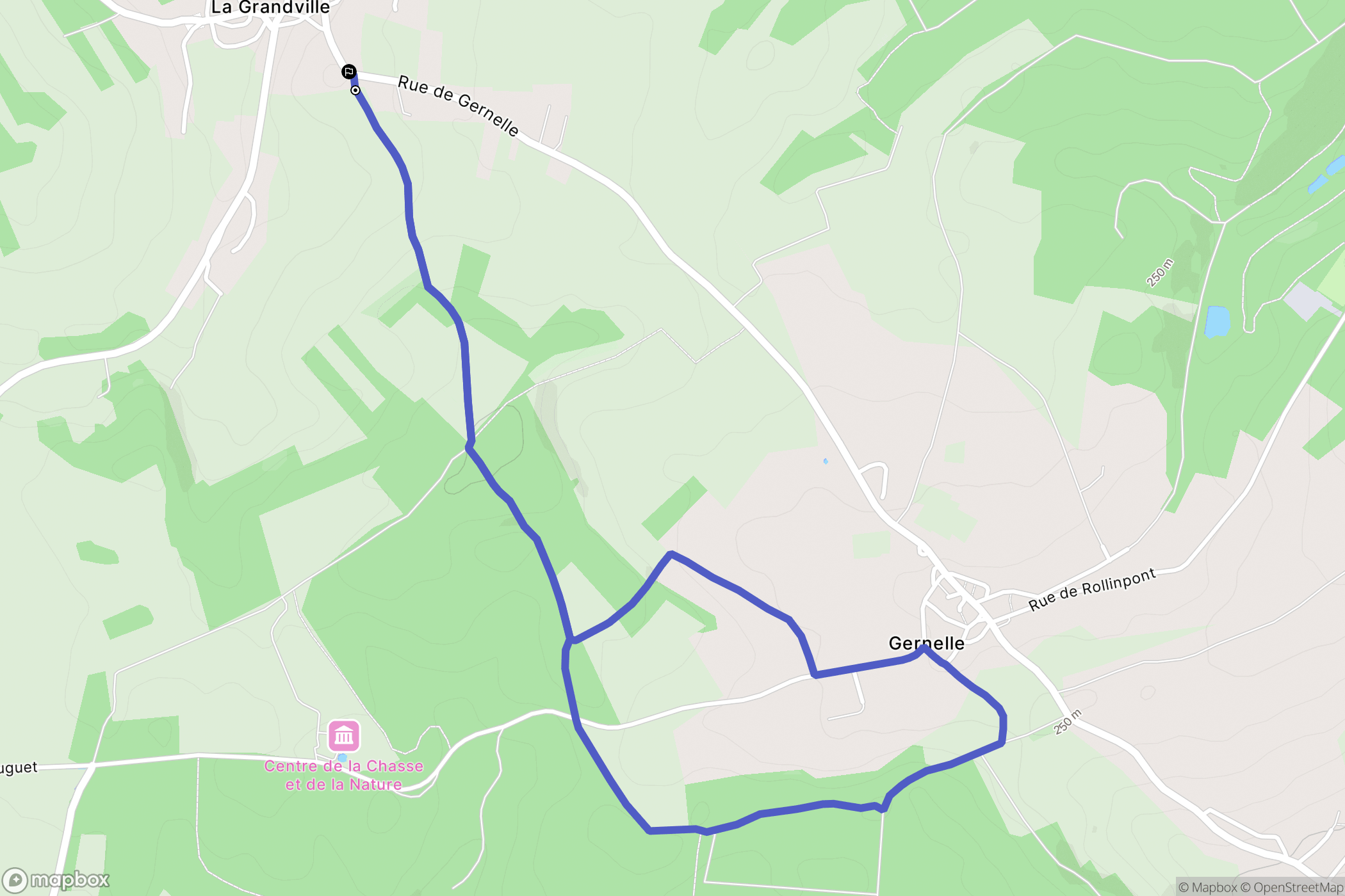 La Grandville : carte du parcours de randonnée - France