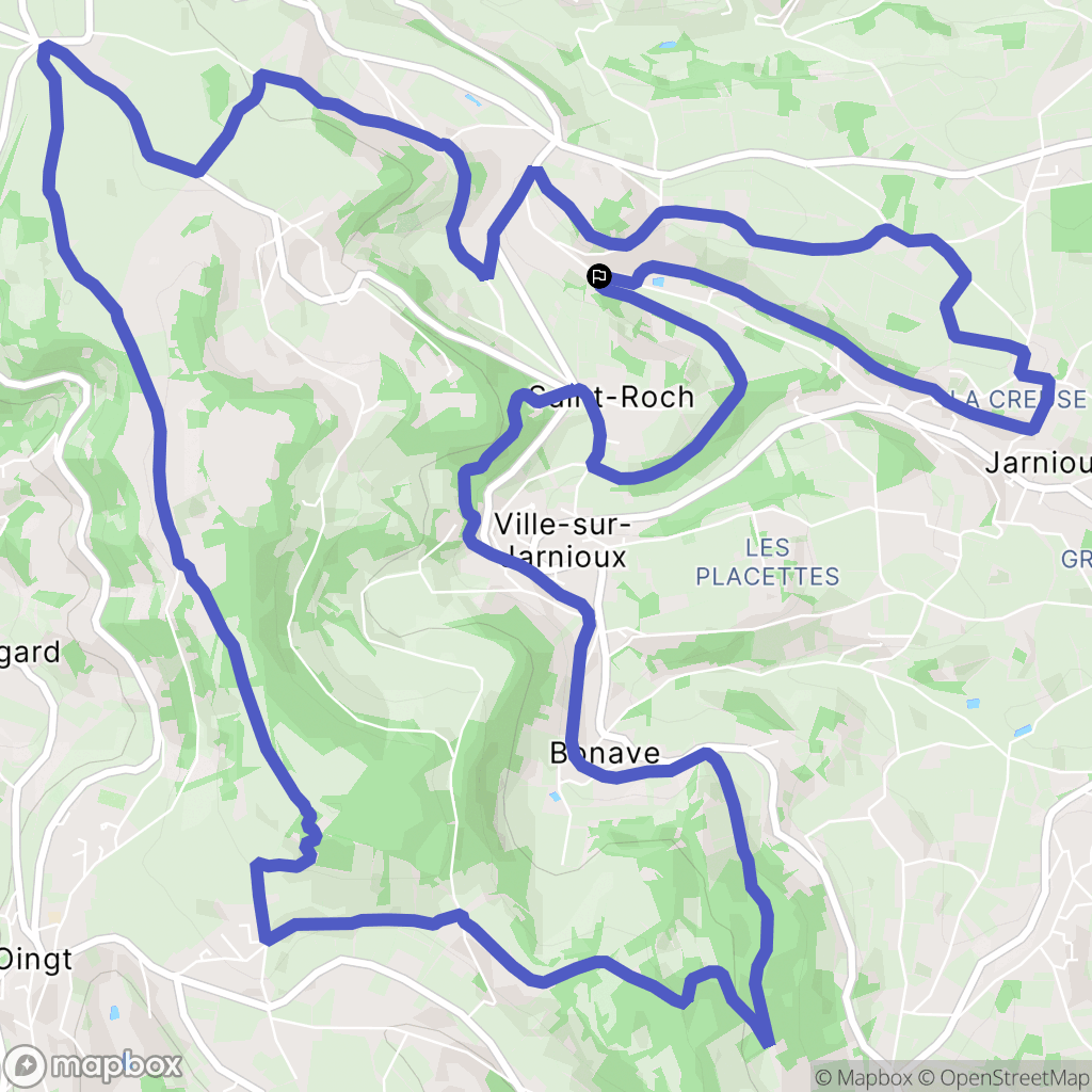 Ville-sur-Jarnioux : carte du parcours de randonnée - France