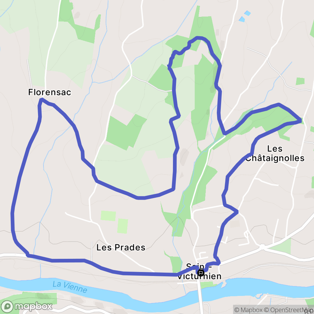 Saint-Victurnien : carte du parcours de randonnée - France