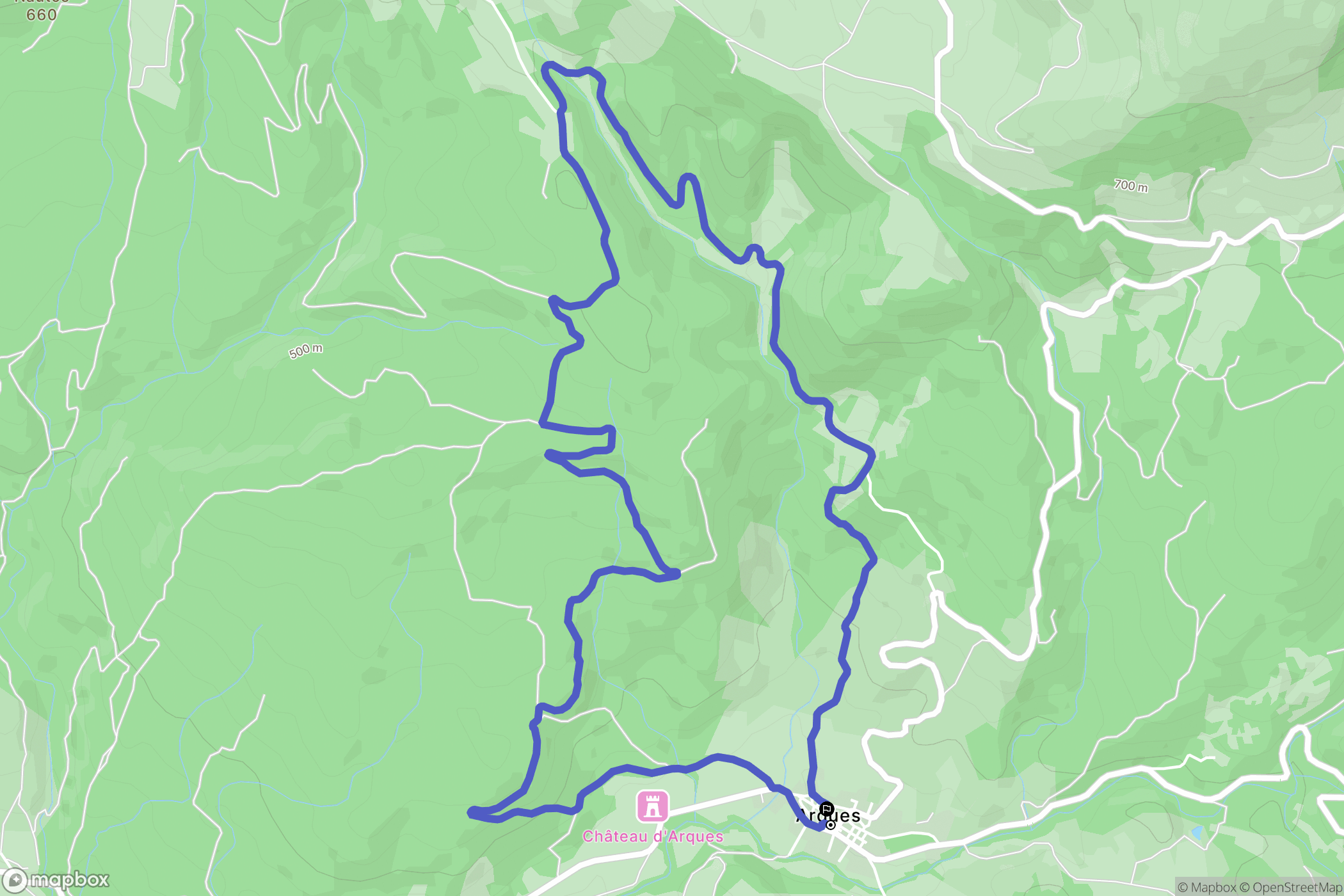Arques : carte du parcours de randonnée - France