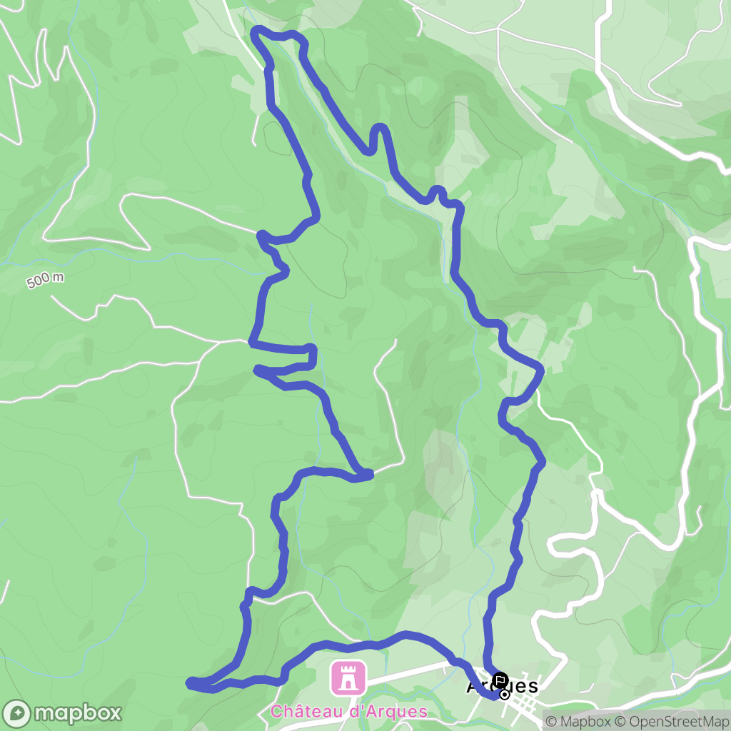Arques : carte du parcours de randonnée - France