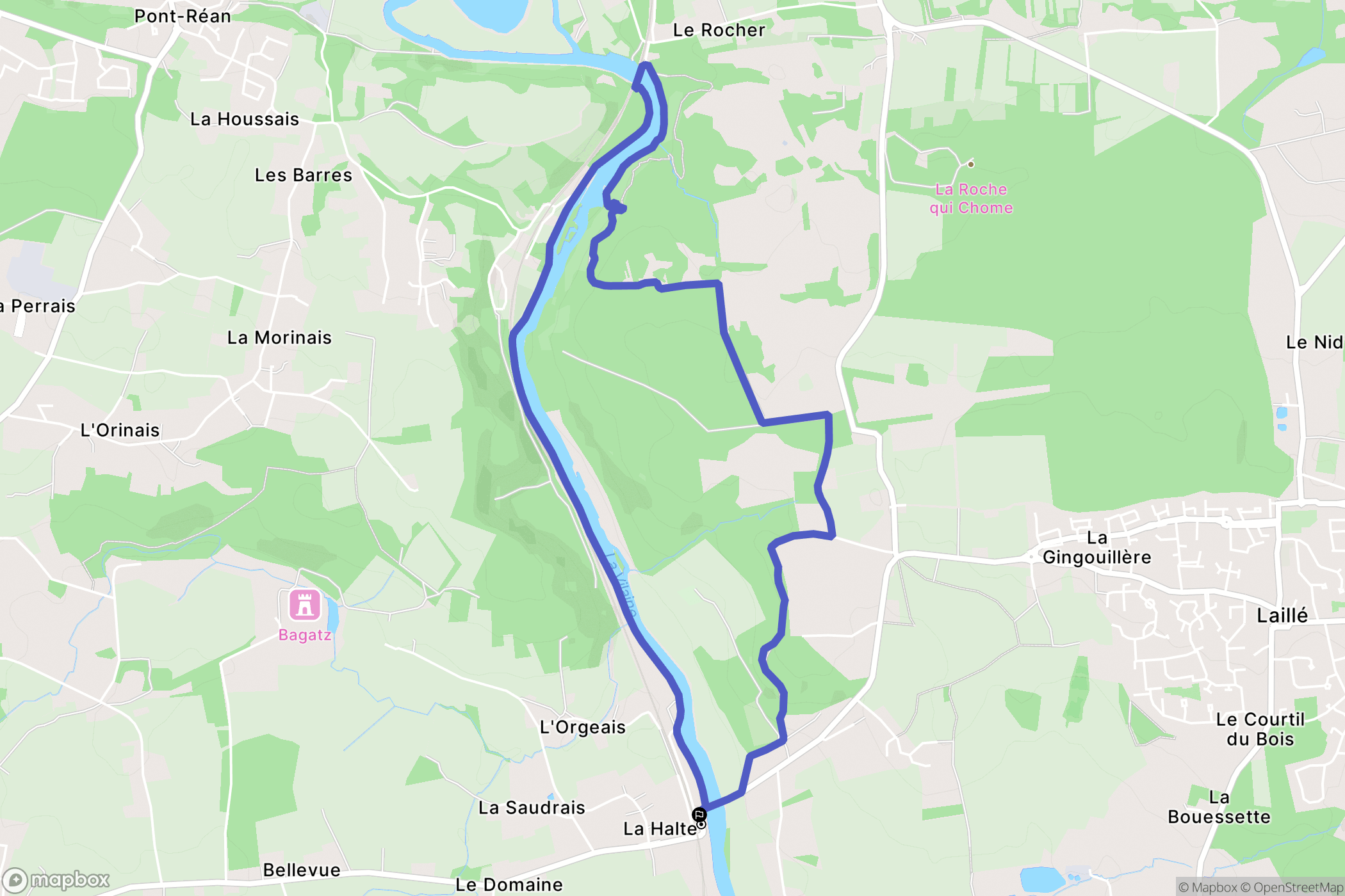 Guichen : carte du parcours de randonnée - France
