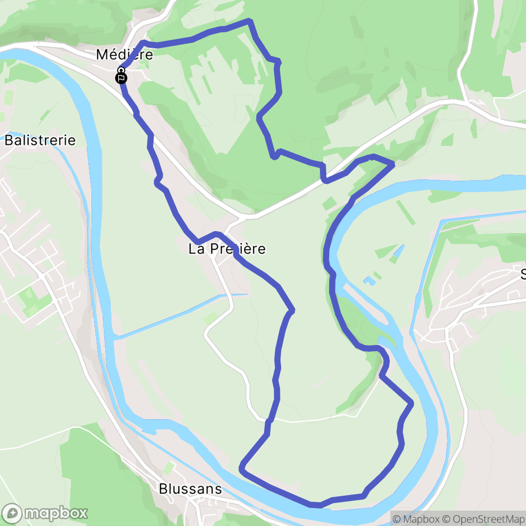 Médière : carte du parcours de randonnée - France