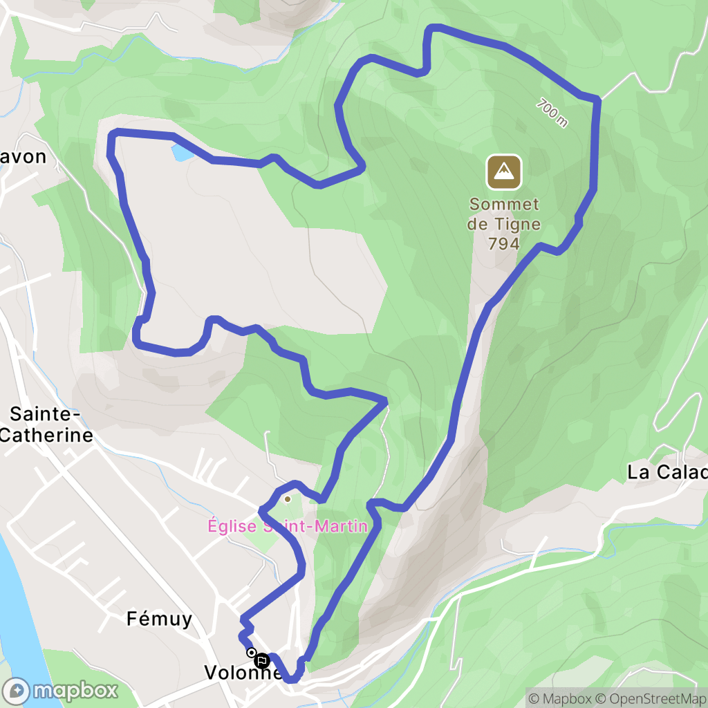 Volonne : carte du parcours de randonnée - France