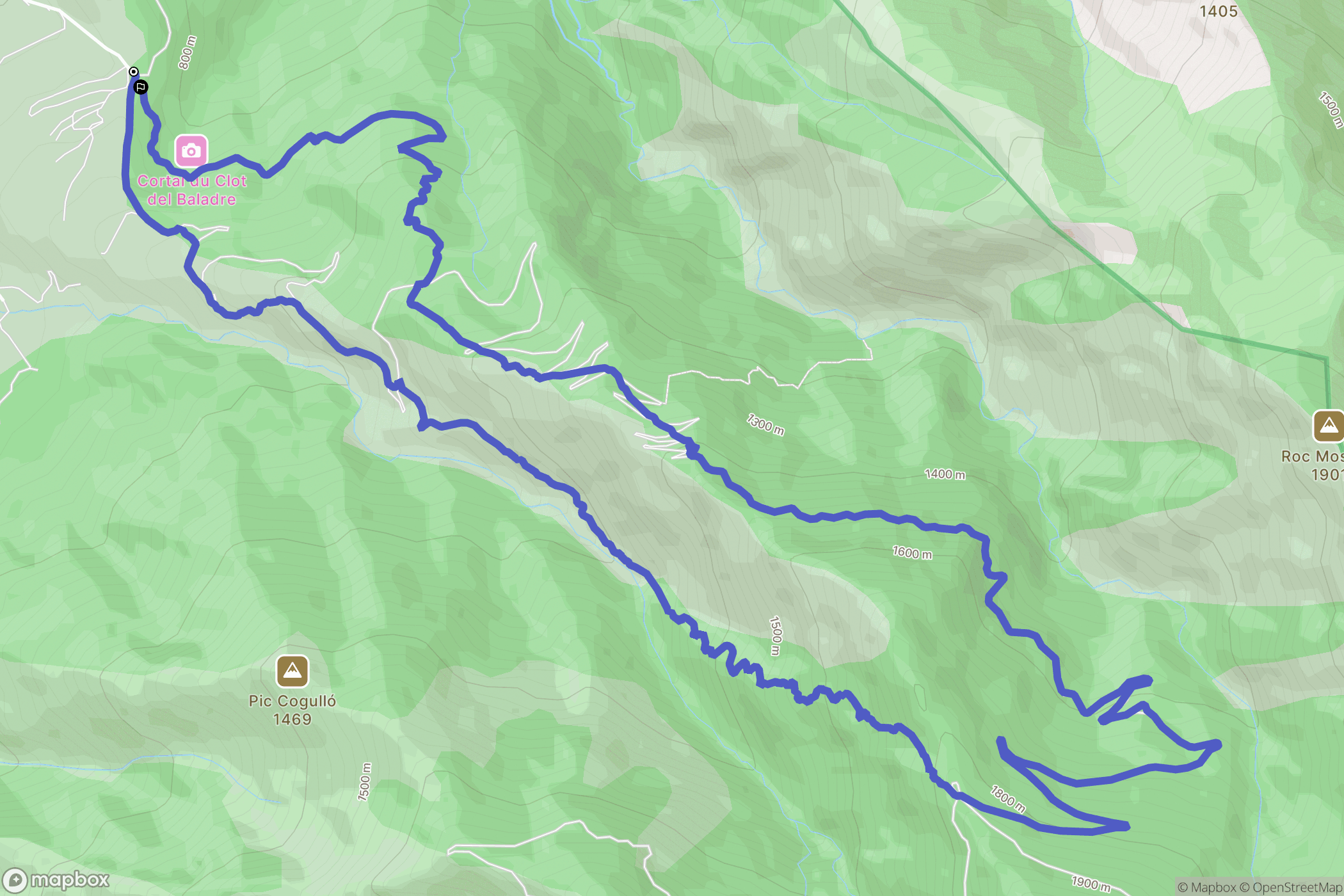 Fillols : carte du parcours de randonnée - France