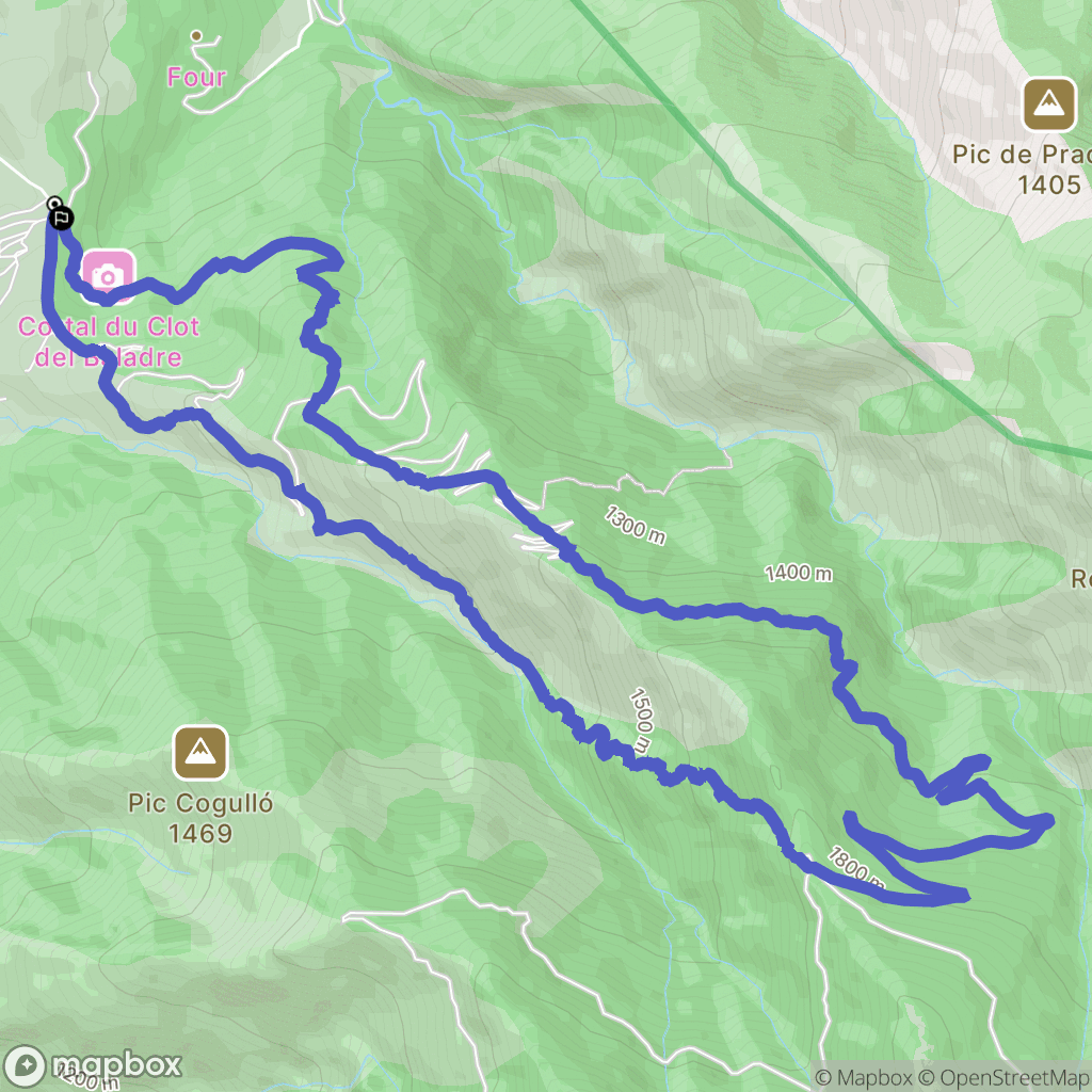 Fillols : carte du parcours de randonnée - France