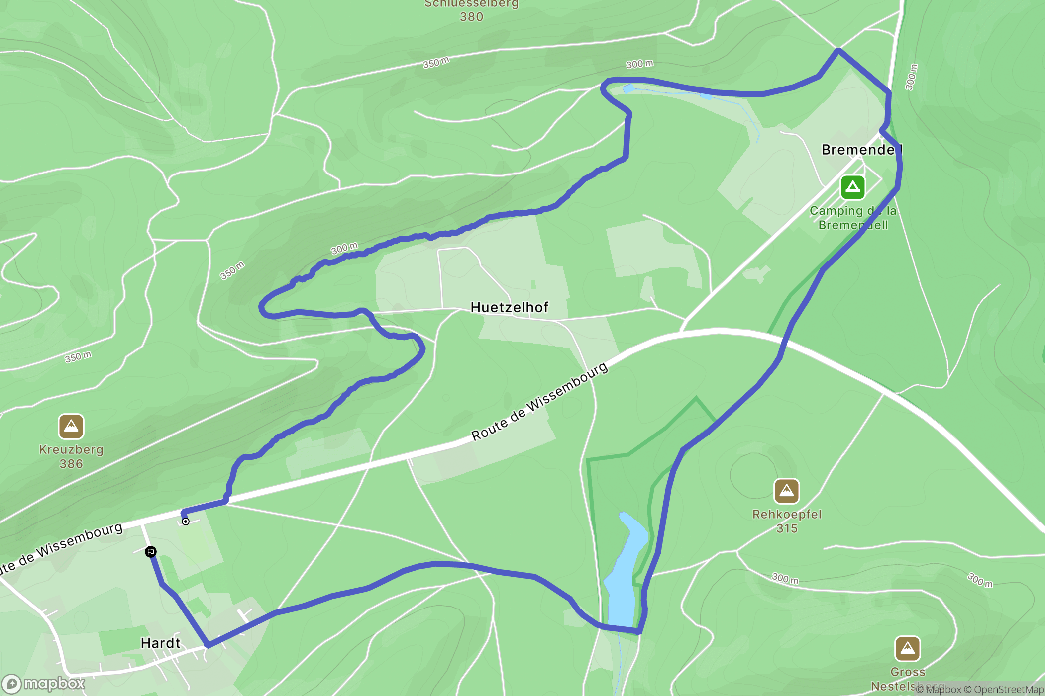 Sturzelbronn : carte du parcours de randonnée - France