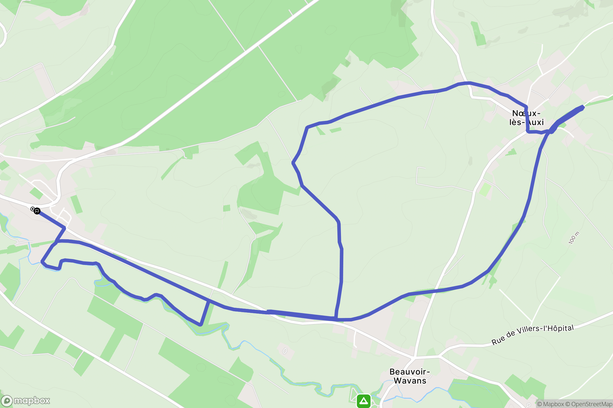 Auxi-le-Château : carte du parcours de randonnée - France