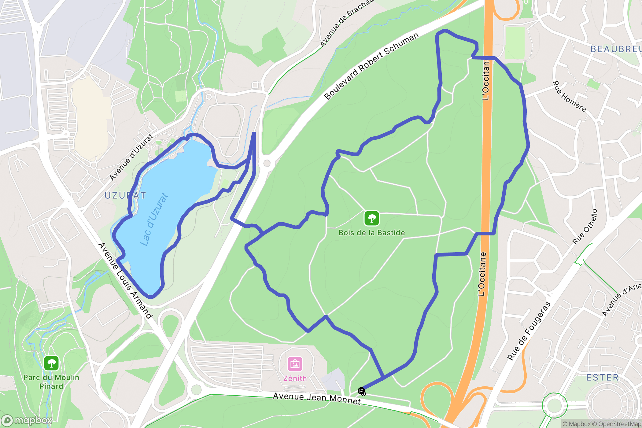 Limoges : carte du parcours de randonnée - France