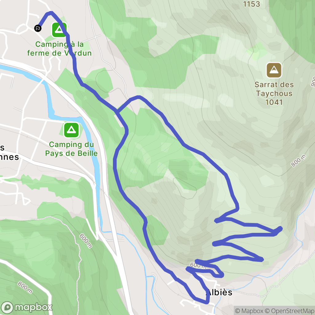 Verdun : carte du parcours de randonnée - France
