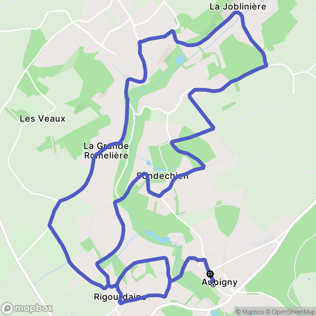 Aubigny : carte du parcours de randonnée - France