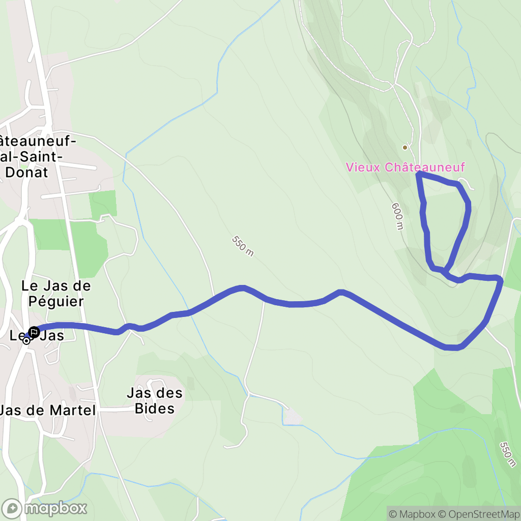 Châteauneuf-Val-Saint-Donat : carte du parcours de randonnée - France