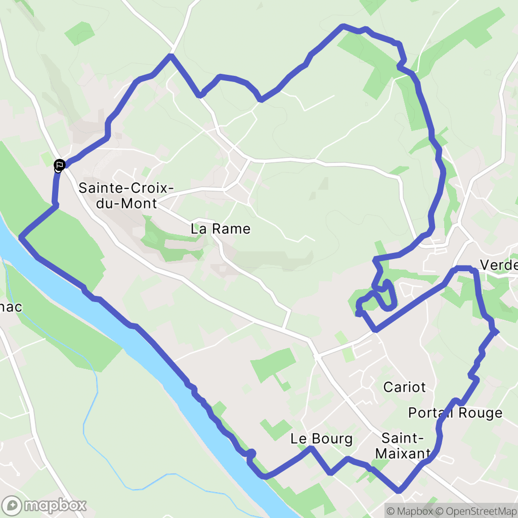 Sainte-Croix-du-Mont : carte du parcours de randonnée - France
