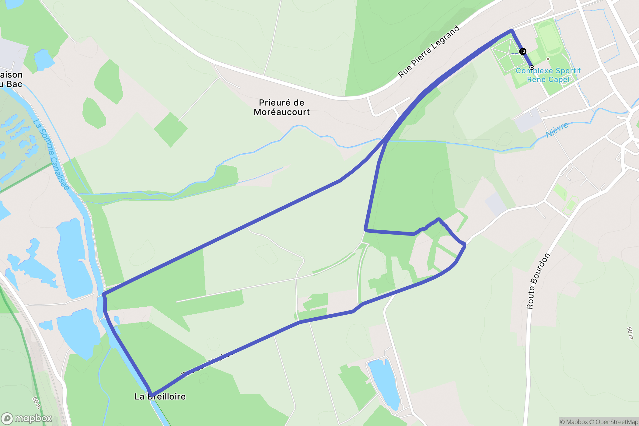 Flixecourt : carte du parcours de randonnée - France