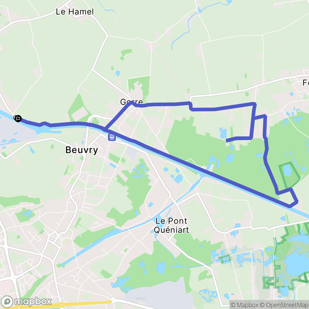 Beuvry : carte du parcours de randonnée - France
