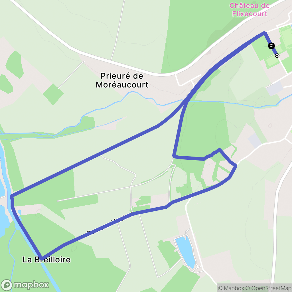 Flixecourt : carte du parcours de randonnée - France