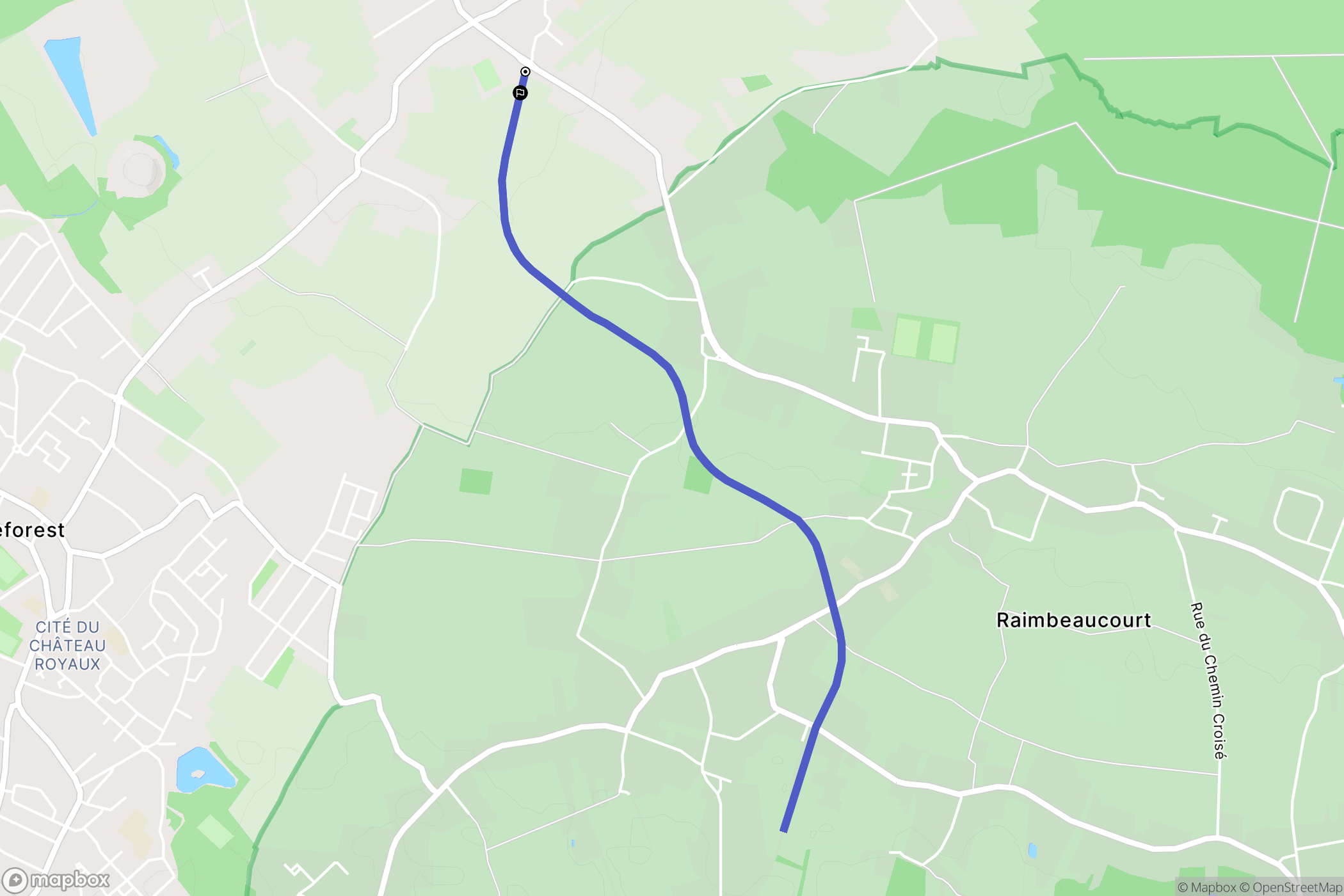 Moncheaux : carte du parcours de randonnée - France