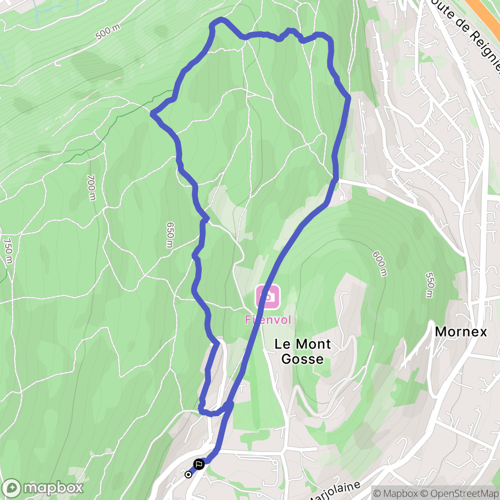 Monnetier-Mornex : carte du parcours de randonnée - France