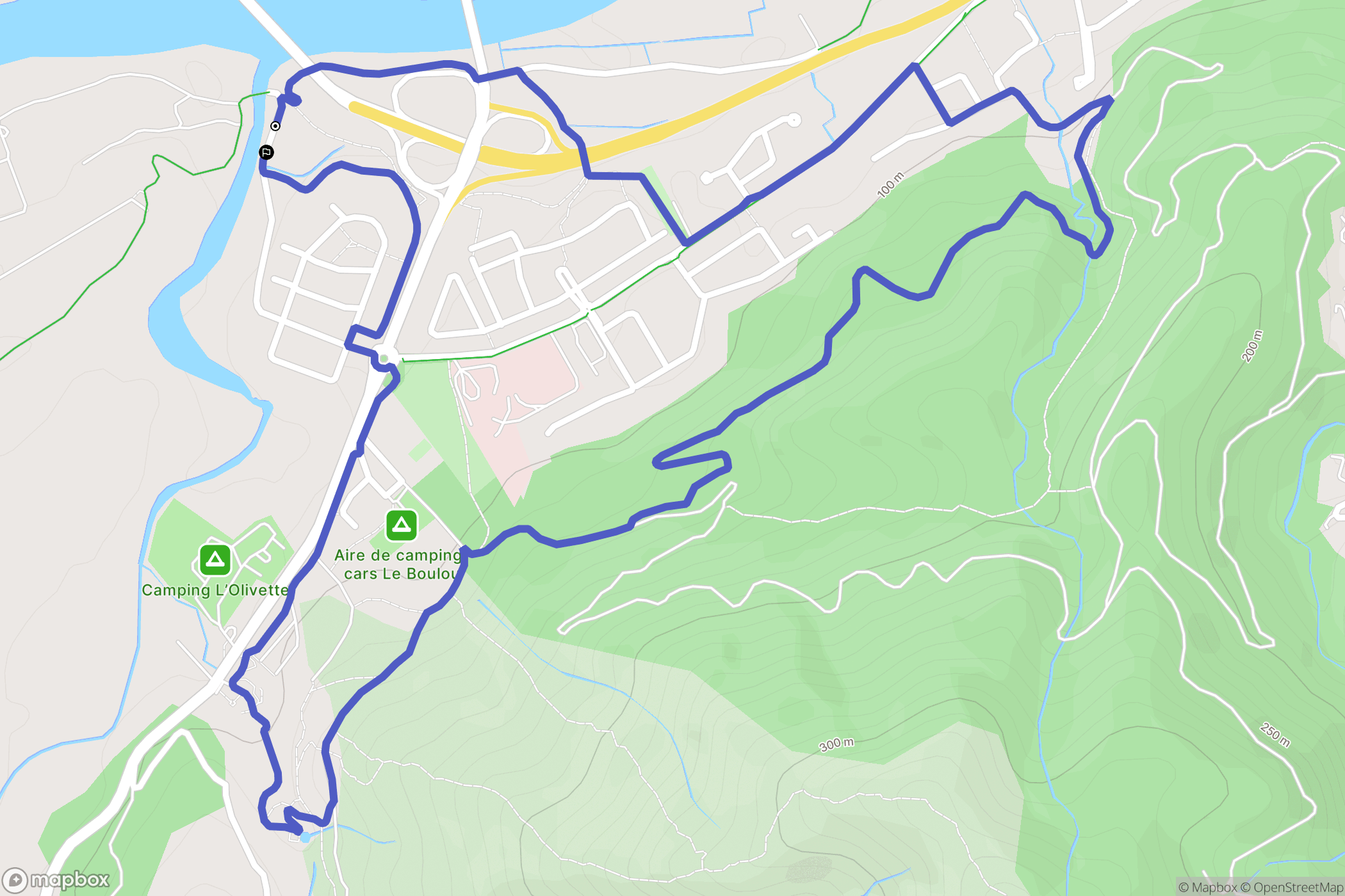 Le Boulou : carte du parcours de randonnée - France