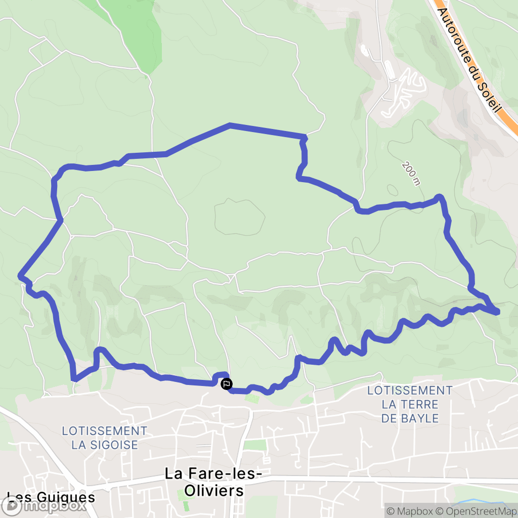 La Fare-les-Oliviers : carte du parcours de randonnée - France