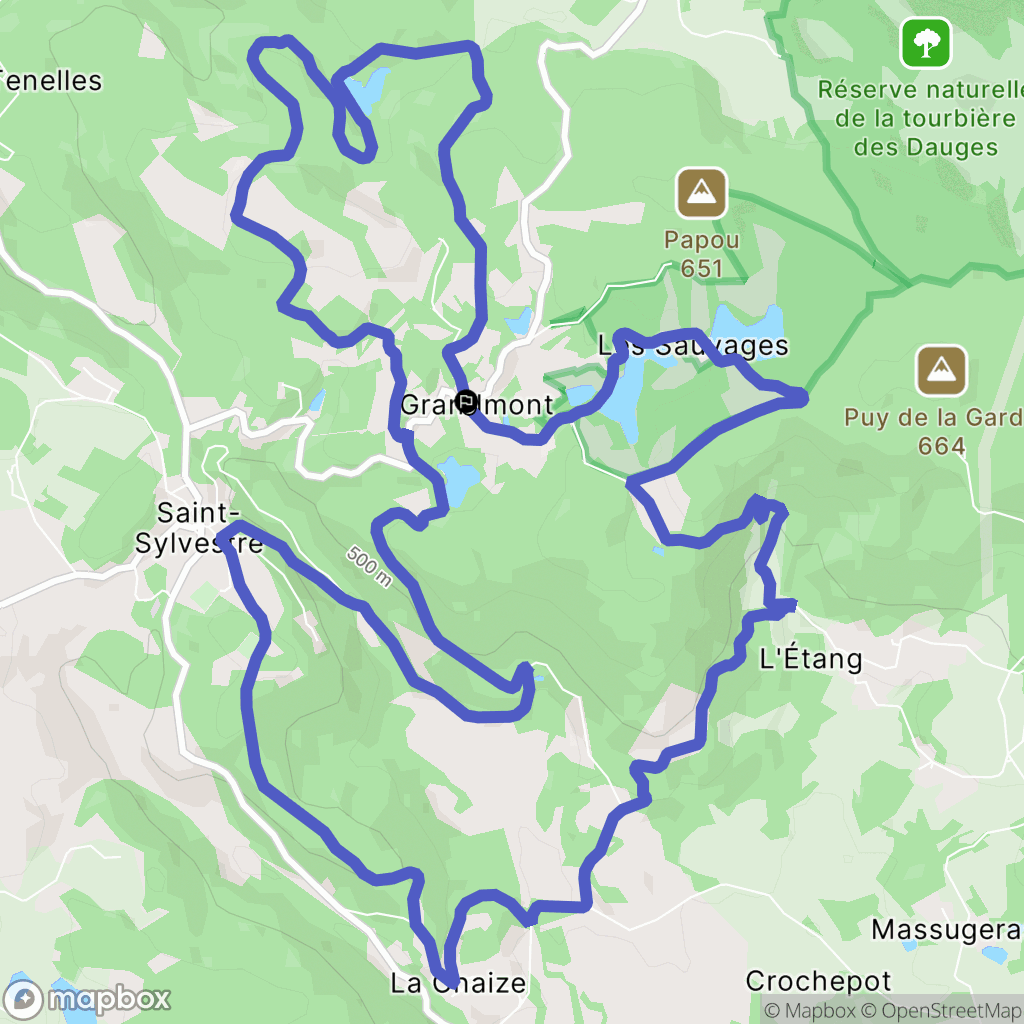 Saint-Sylvestre : carte du parcours de randonnée - France