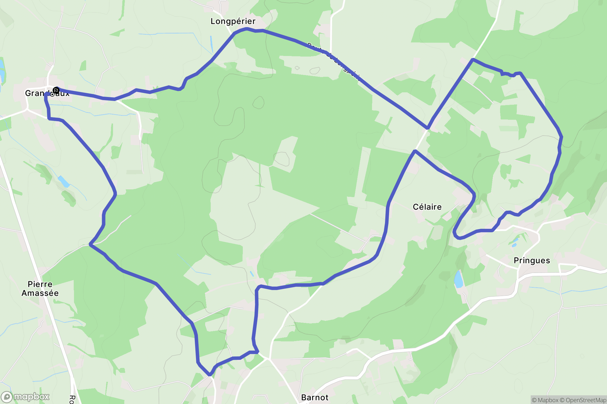 Grandvaux : carte du parcours de randonnée - France