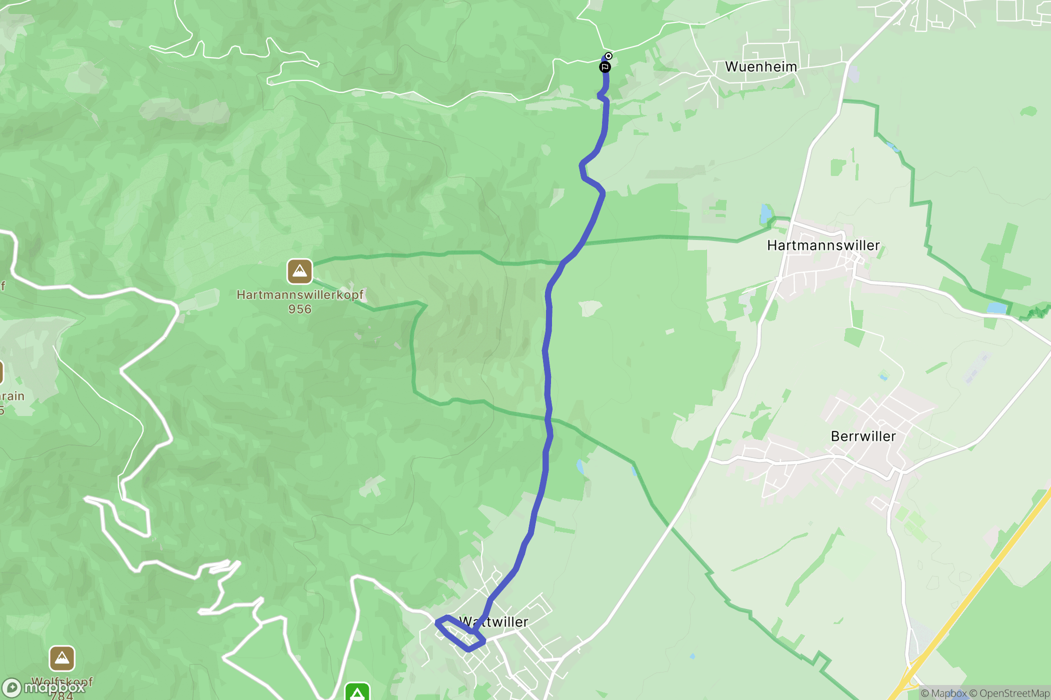 Soultz-Haut-Rhin : carte du parcours de randonnée - France
