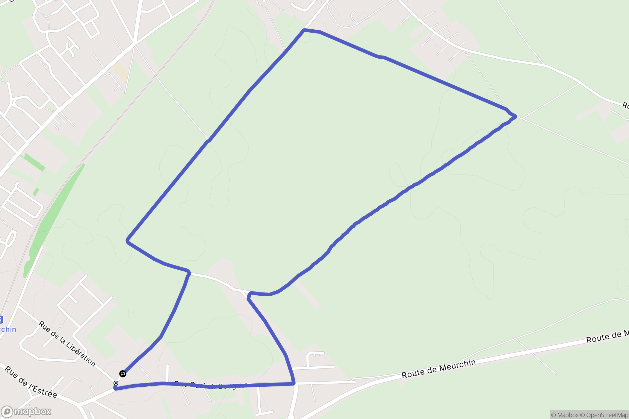 Meurchin : carte du parcours de randonnée - France