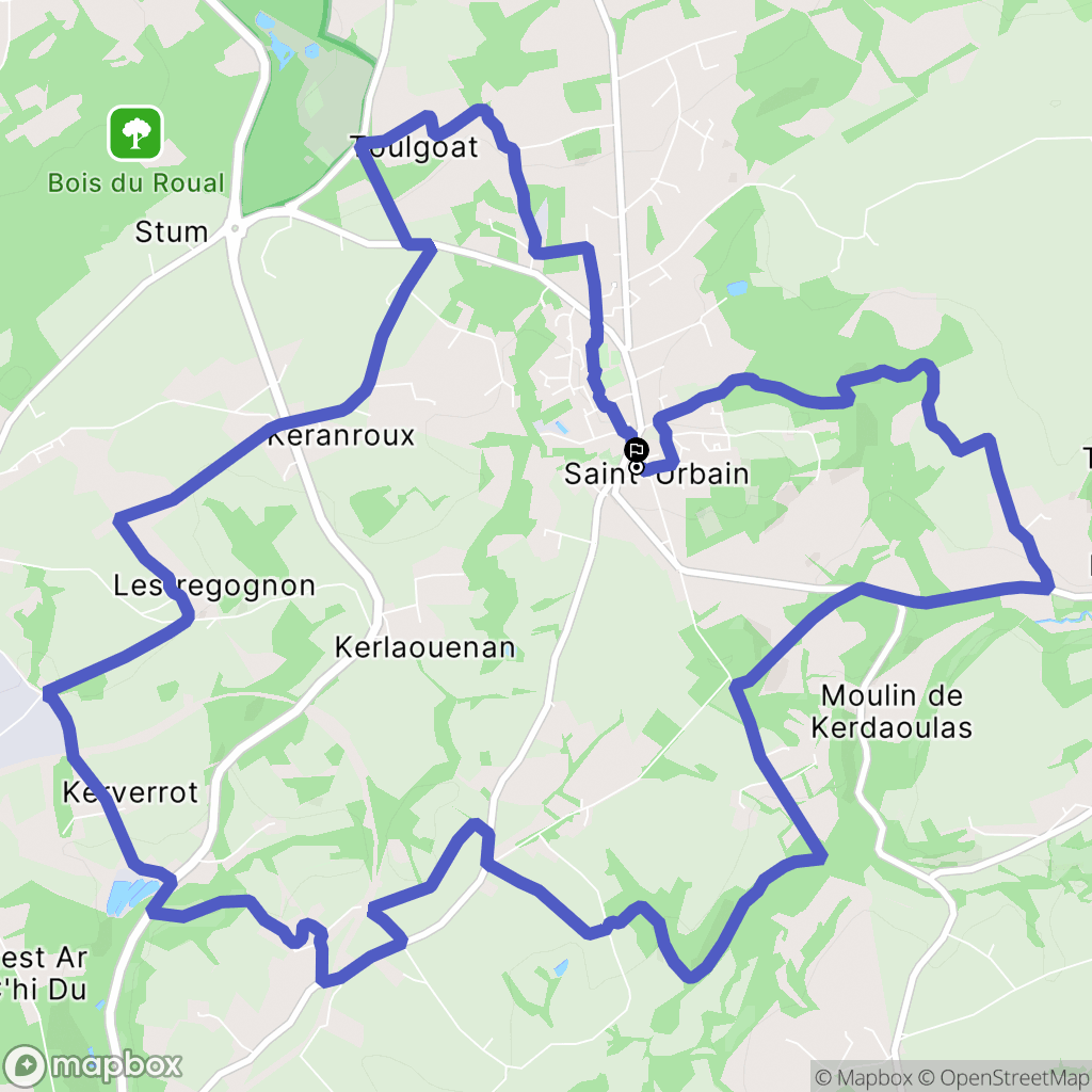 Saint-Urbain : carte du parcours de randonnée - France