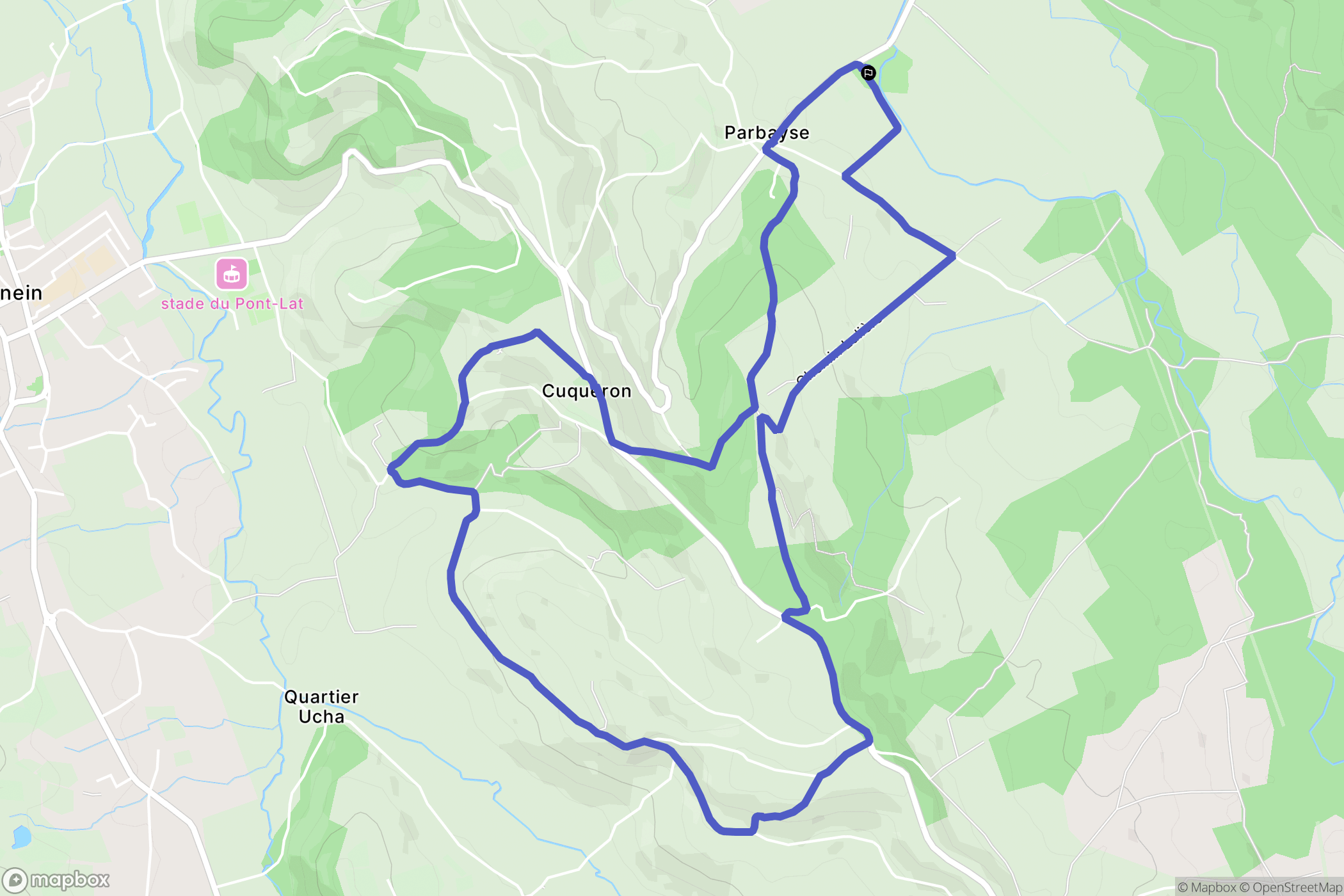 Parbayse : carte du parcours de randonnée - France