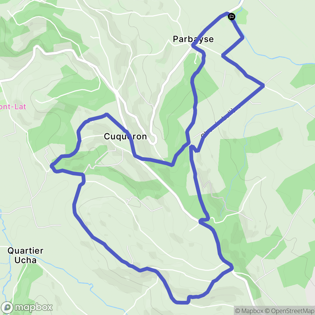 Parbayse : carte du parcours de randonnée - France