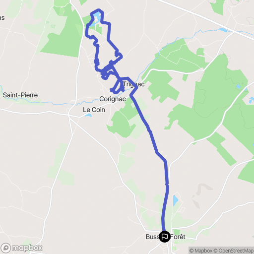 Bussac-Forêt : carte du parcours de randonnée - France