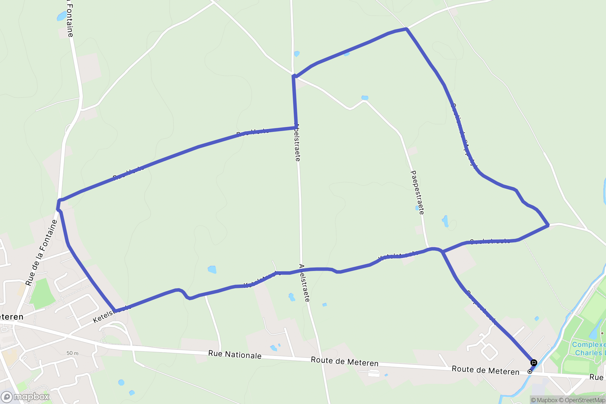 Bailleul : carte du parcours de randonnée - France