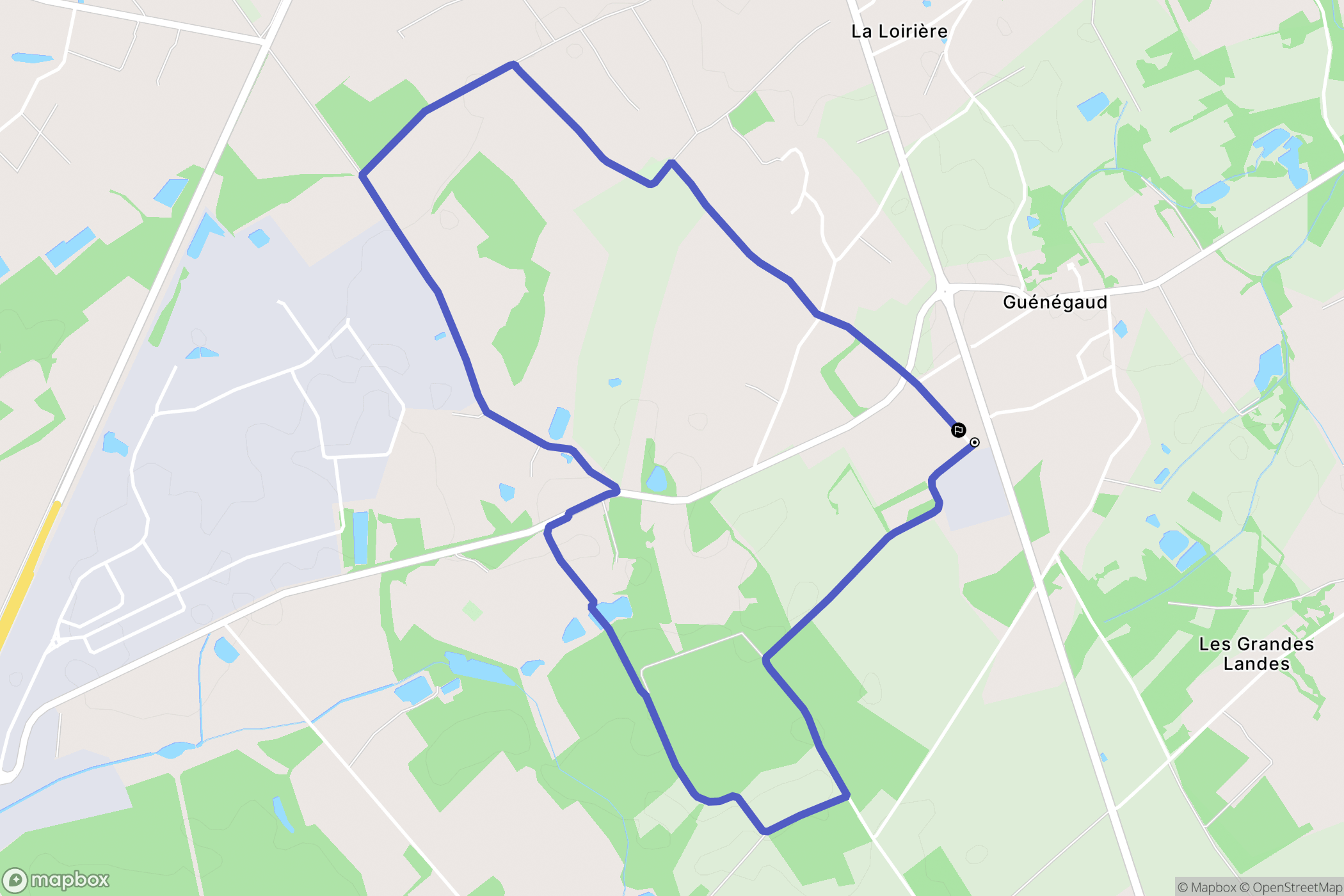 Le Bignon : carte du parcours de randonnée - France