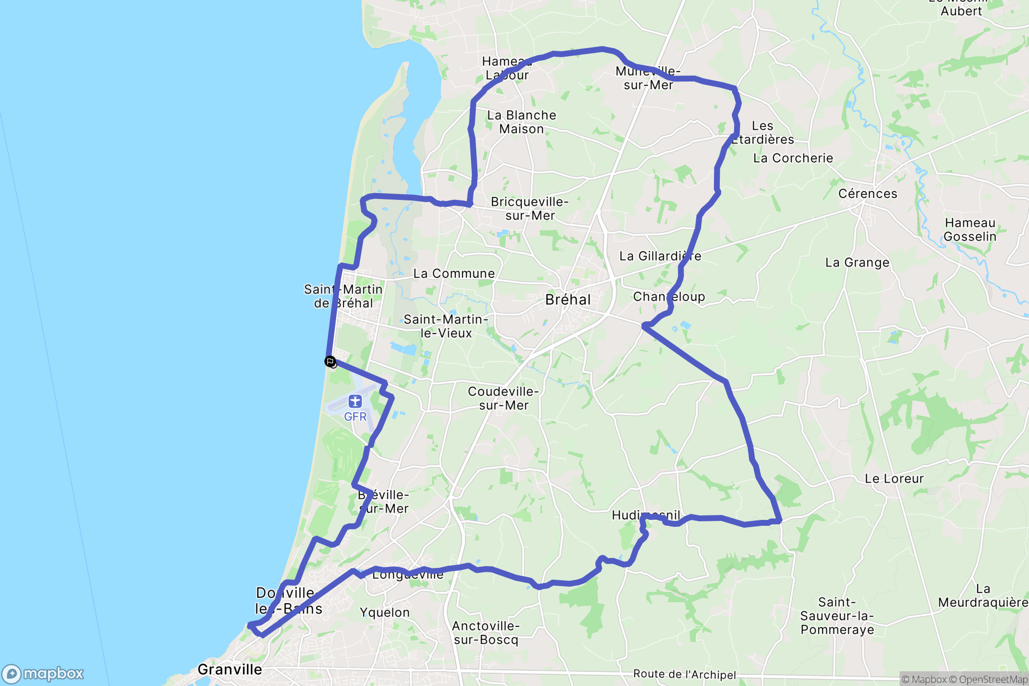 Coudeville-sur-Mer : carte du parcours de randonnée - France