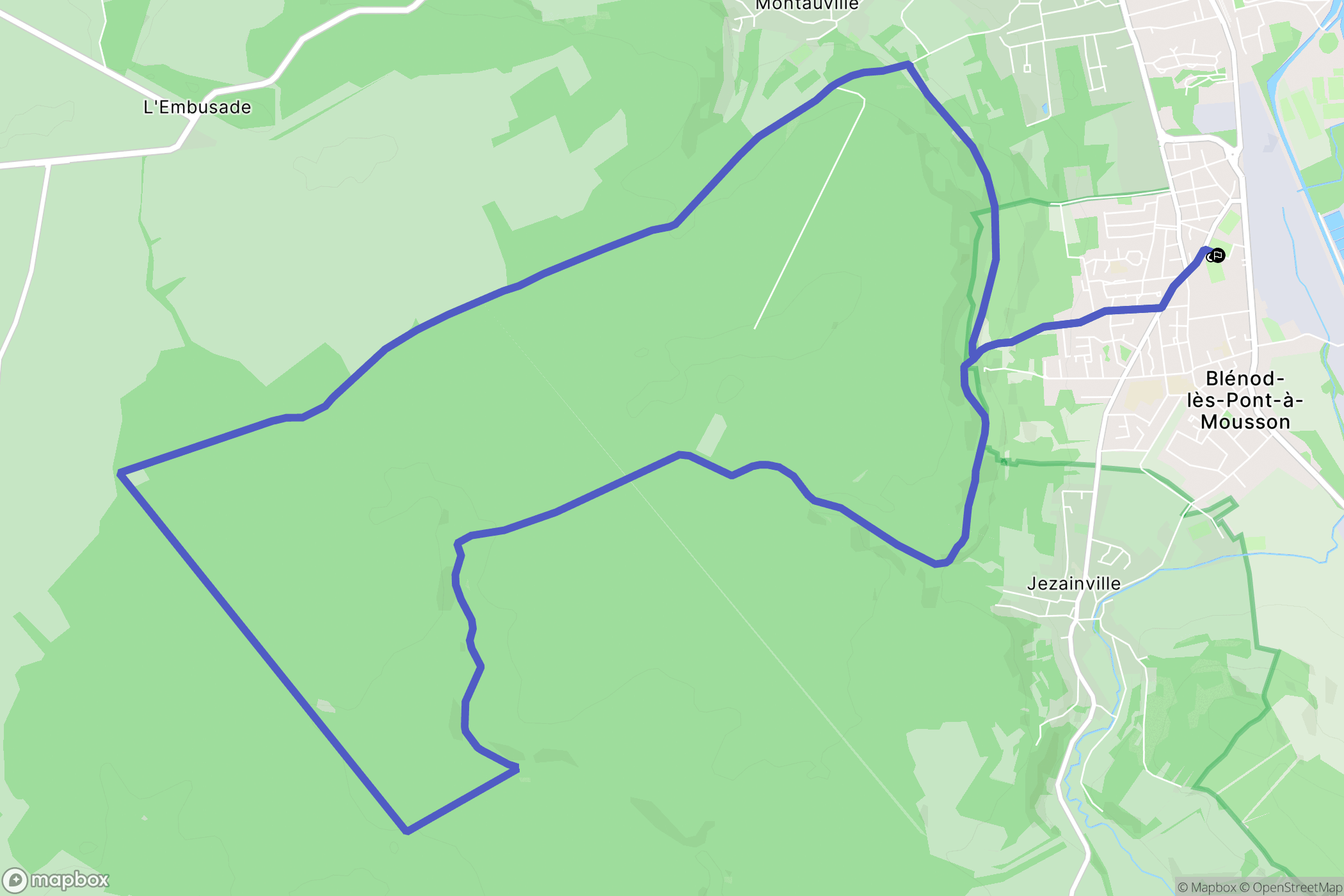 Blénod-lès-Pont-à-Mousson : carte du parcours de randonnée - France