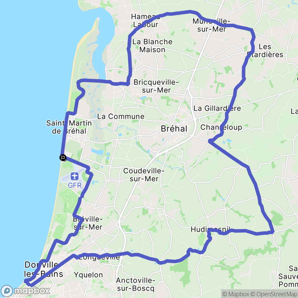 Coudeville-sur-Mer : carte du parcours de randonnée - France