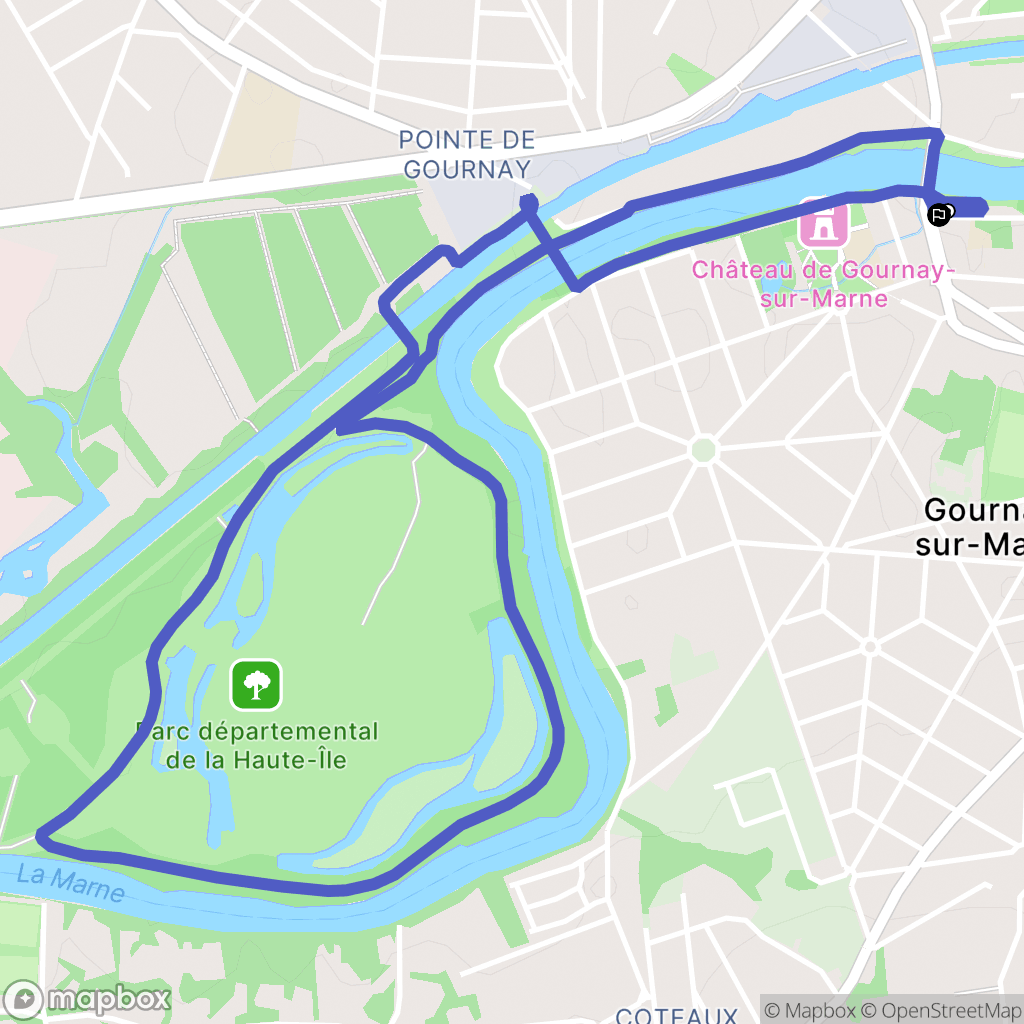 Gournay-sur-Marne : carte du parcours de randonnée - France