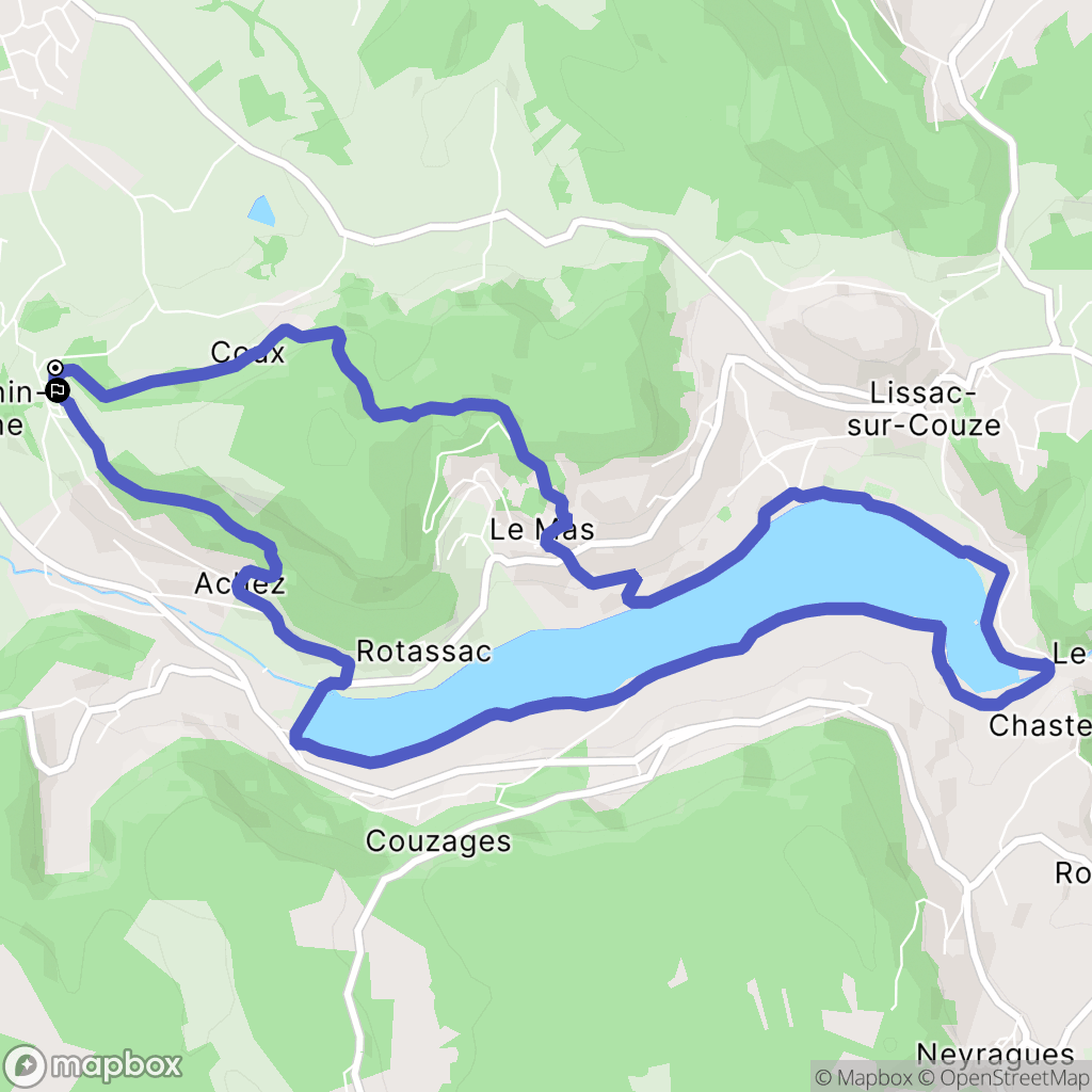 Saint-Cernin-de-Larche : carte du parcours de randonnée - France