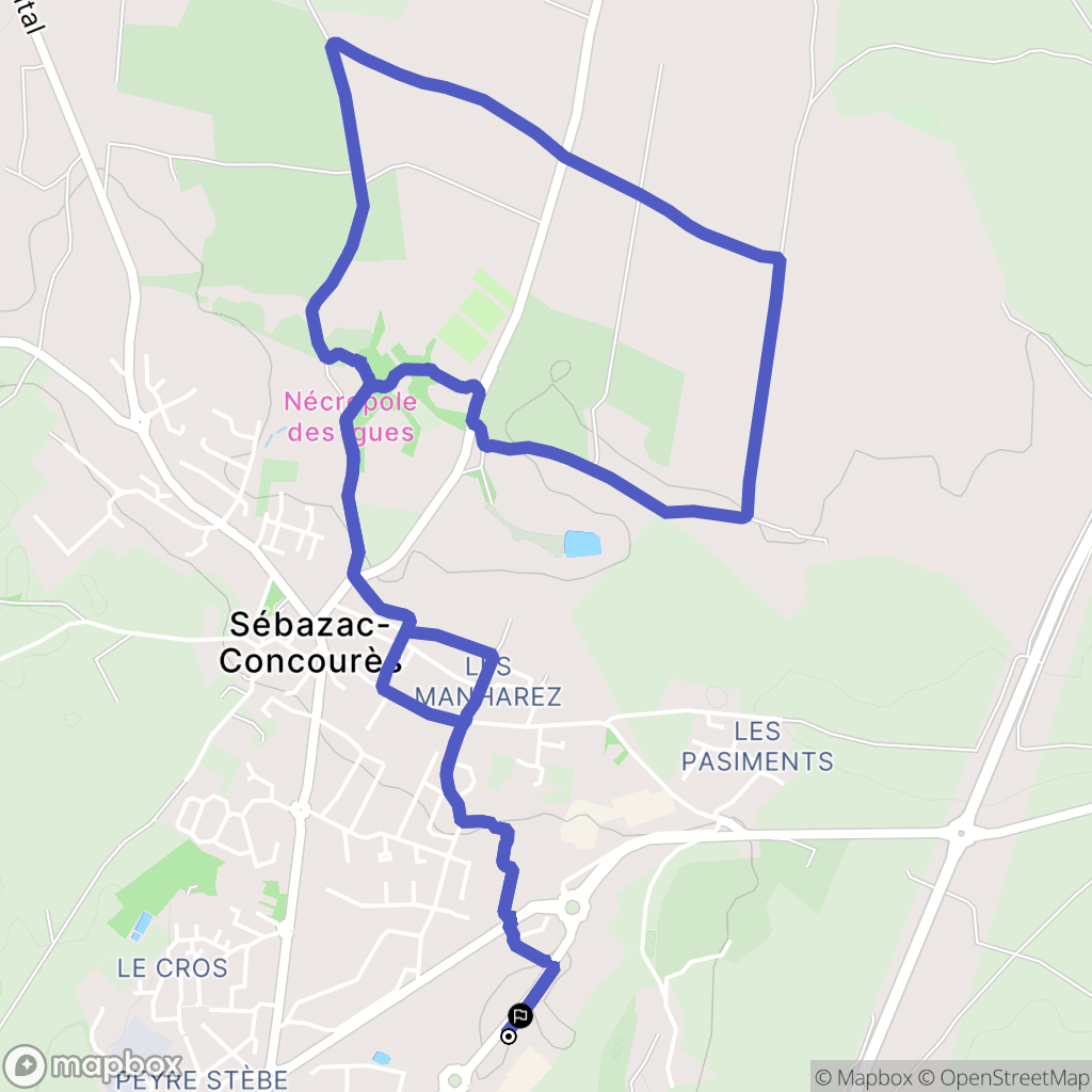 Onet-le-Château : carte du parcours de randonnée - France