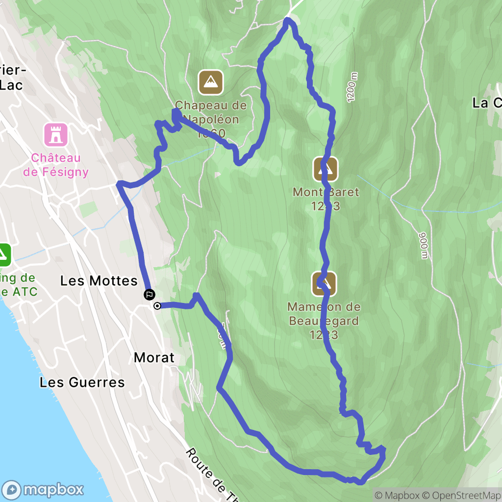 Veyrier-du-Lac : carte du parcours de randonnée - France