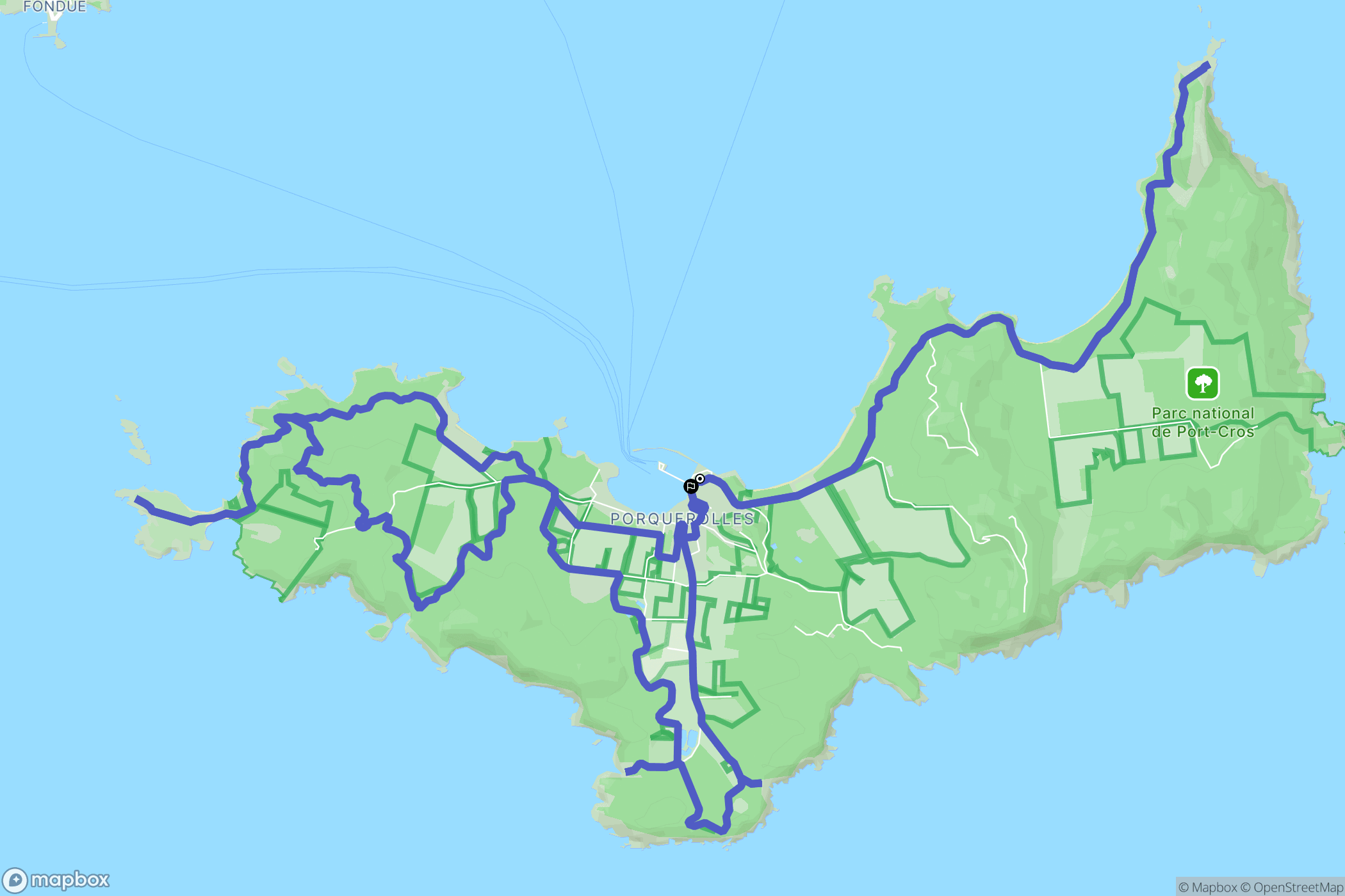 Hyères : carte du parcours de randonnée - France