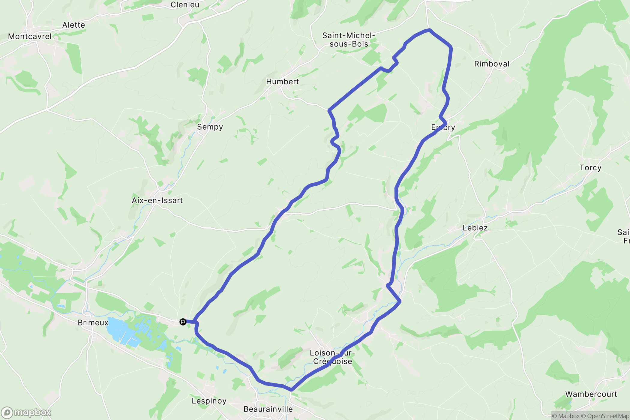 Marenla : carte du parcours de randonnée - France