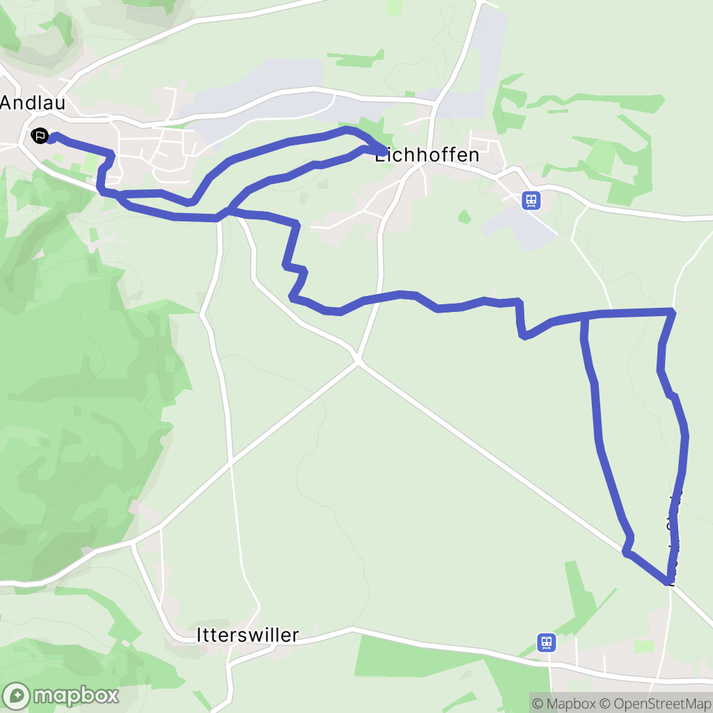 Andlau : carte du parcours de randonnée - France