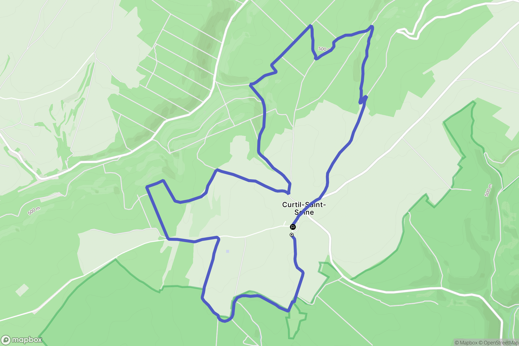 Curtil-Saint-Seine : carte du parcours de randonnée - France