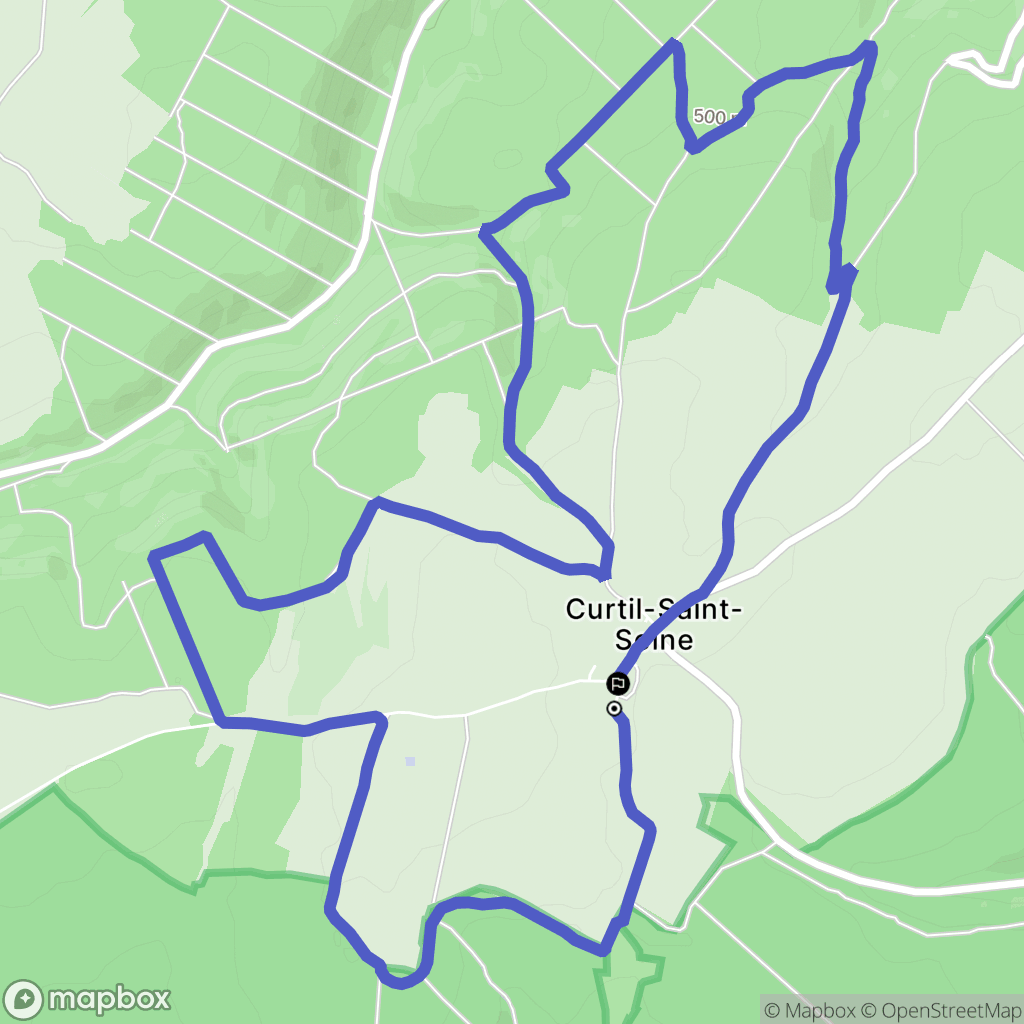 Curtil-Saint-Seine : carte du parcours de randonnée - France